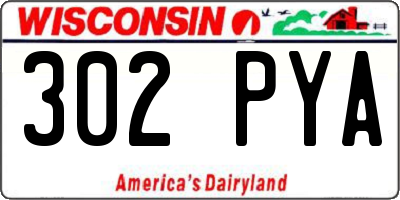 WI license plate 302PYA