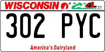 WI license plate 302PYC