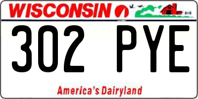 WI license plate 302PYE