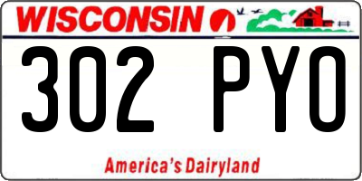 WI license plate 302PYO