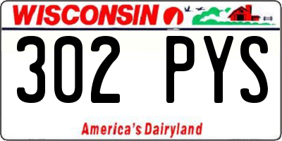WI license plate 302PYS