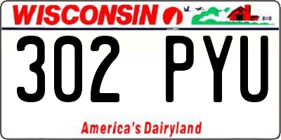 WI license plate 302PYU