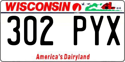 WI license plate 302PYX
