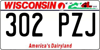 WI license plate 302PZJ