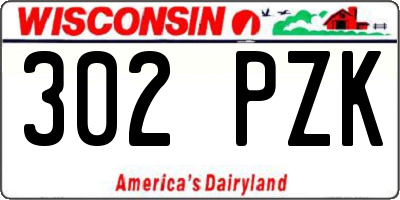 WI license plate 302PZK