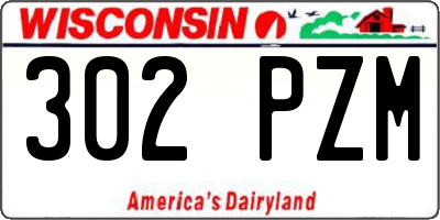 WI license plate 302PZM