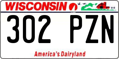 WI license plate 302PZN