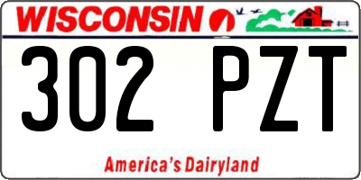 WI license plate 302PZT
