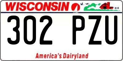 WI license plate 302PZU