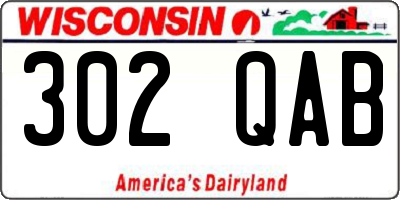 WI license plate 302QAB