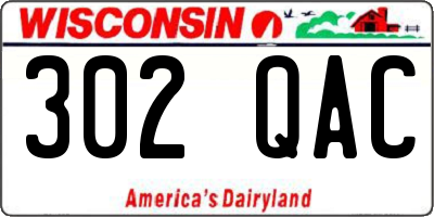 WI license plate 302QAC