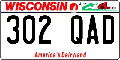 WI license plate 302QAD