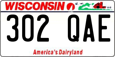 WI license plate 302QAE