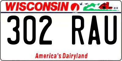 WI license plate 302RAU