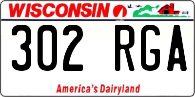 WI license plate 302RGA