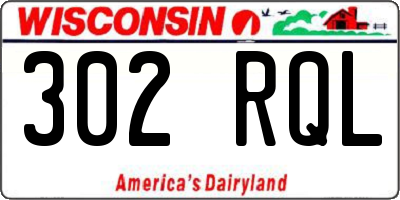 WI license plate 302RQL