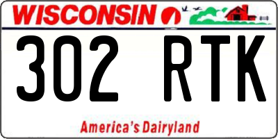 WI license plate 302RTK