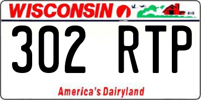 WI license plate 302RTP