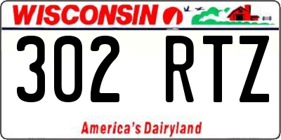 WI license plate 302RTZ