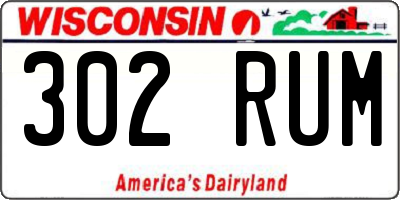 WI license plate 302RUM