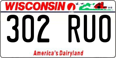 WI license plate 302RUO