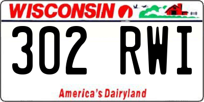 WI license plate 302RWI