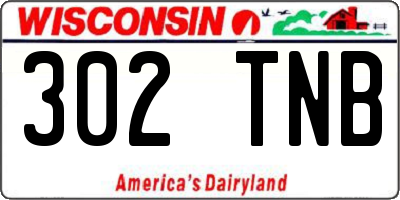 WI license plate 302TNB