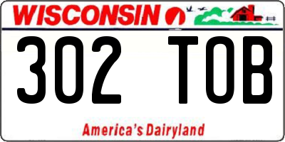 WI license plate 302TOB