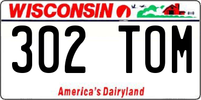 WI license plate 302TOM