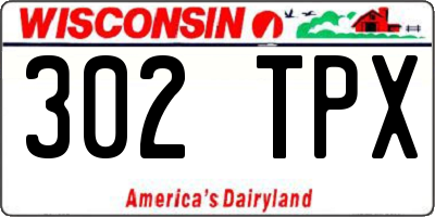 WI license plate 302TPX