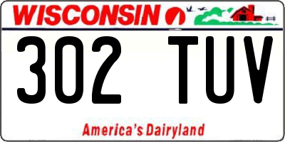 WI license plate 302TUV