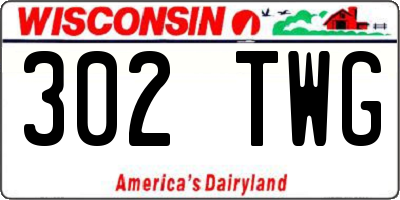 WI license plate 302TWG