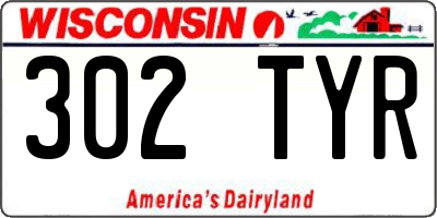 WI license plate 302TYR