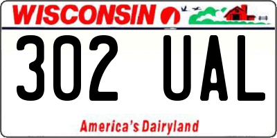 WI license plate 302UAL