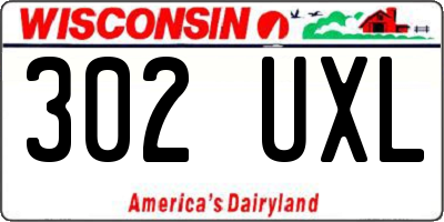 WI license plate 302UXL