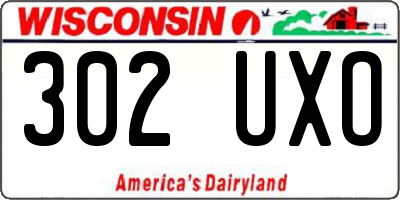 WI license plate 302UXO