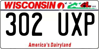 WI license plate 302UXP