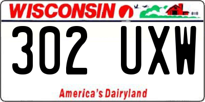 WI license plate 302UXW