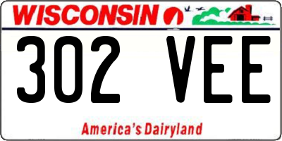 WI license plate 302VEE