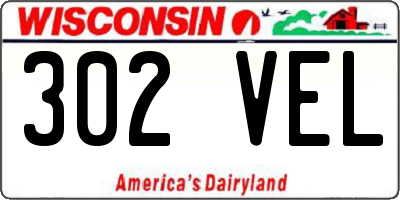 WI license plate 302VEL