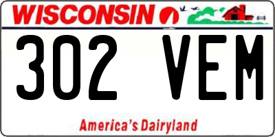 WI license plate 302VEM