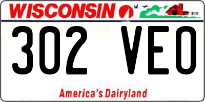 WI license plate 302VEO
