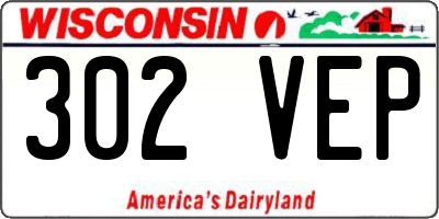 WI license plate 302VEP