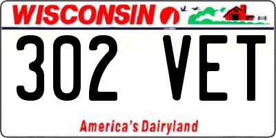 WI license plate 302VET