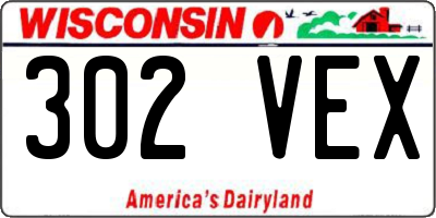WI license plate 302VEX