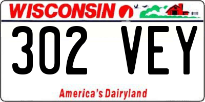 WI license plate 302VEY