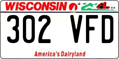 WI license plate 302VFD