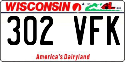WI license plate 302VFK