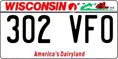 WI license plate 302VFO