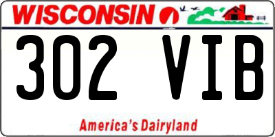 WI license plate 302VIB